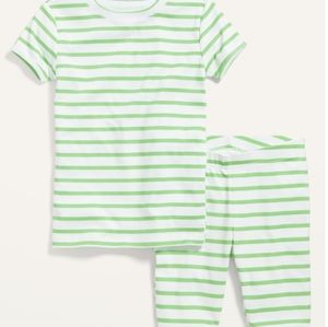 Old Navy green strip pajamas